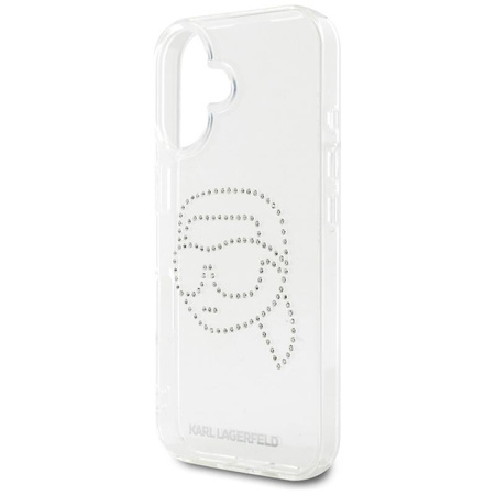 Karl Lagerfeld IML strasszos Karl Head - tok iPhone 16-hoz (átlátszó)