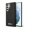 Guess Glitter Flakes Metal Logo Case - pouzdro pro Samsung Galaxy S24 Ultra (černé)
