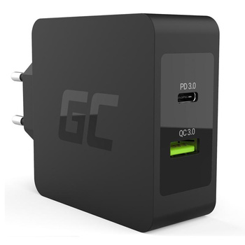 Green Cell - 30W PD nabíječka USB-C s portem USB QC3.0 a kabelem USB-C