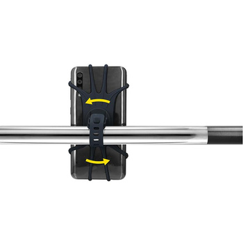 OBROTOWY UCHWYT ROWEROWY NA TELEFON, NA KIEROWNICĘ, Szary, 10-15cm, Dunlop