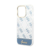 Guess 4G Stripe Script Logo Electroplated Pattern - Coque pour iPhone 14 Pro Max (bleu)