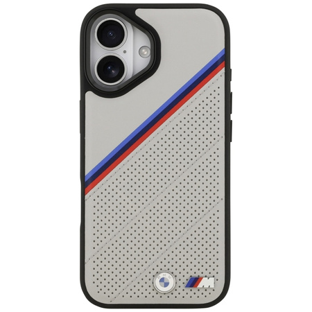 Pouzdro BMW M Tricolor Metal Logo MagSafe - iPhone 17 (šedé)