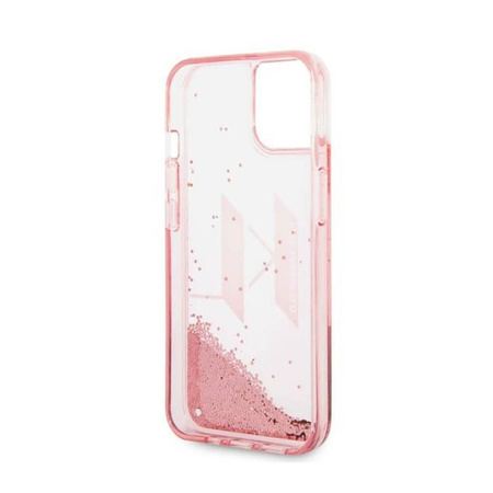 Karl Lagerfeld Liquid Glitter Big Logo tok - iPhone 14 tok (rózsaszín)