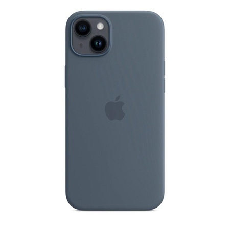 Apple Silicone Case - Coque en silicone avec MagSafe pour iPhone 14 Plus (Storm Blue)