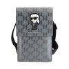 Karl Lagerfeld Saffiano Monogram Iconic - Crossbody taška na telefon (stříbrná)