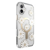 Speck Presidio Lux ClickLock & MagSafe - Custodia per iPhone 16 Plus (Sunshine Daisies / Trasparente / Oro)