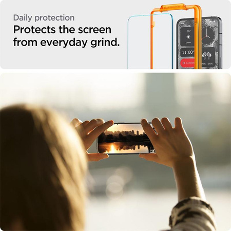 Spigen Alm Glas.TR 2-Pack - Gehärtetes Glas für Nothing Phone 2 (2 Stück).) (Transparent)