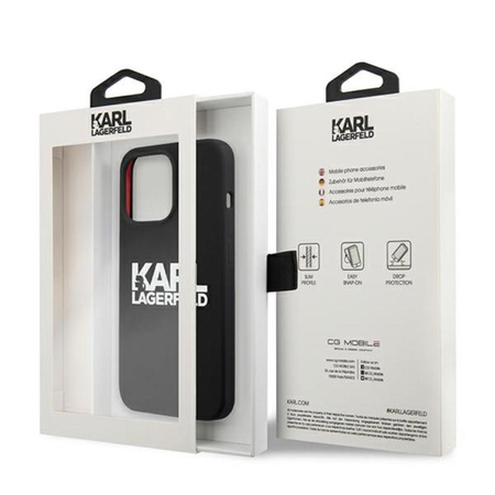 Karl Lagerfeld Silicone Stack Logo - Coque iPhone 13 Pro Max (noir)
