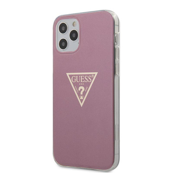 Guess Metallic Triange - iPhone 12 / iPhone 12 Pro tok (rózsaszín)