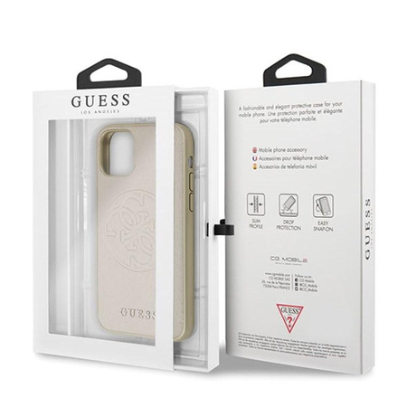 Guess Saffiano 4G Circle Logo - iPhone 11 Pro Max tok (arany)