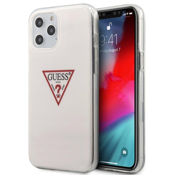 Guess Logo Triangle - Coque iPhone 12 Pro Max (blanc)