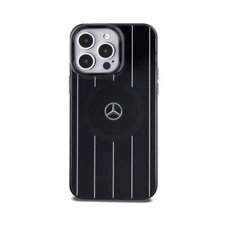 Mercedes Double Layer Crossed Lines MagSafe - iPhone 15 Pro Max Case (Black)
