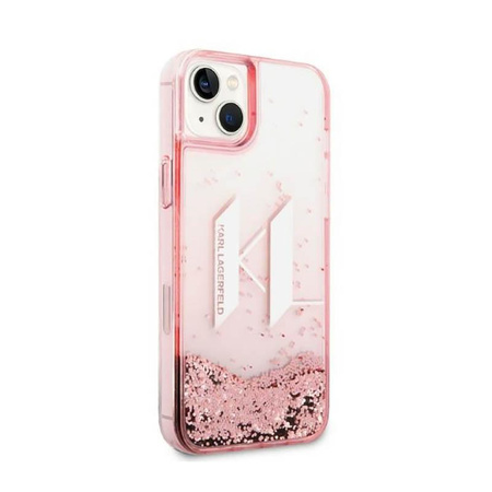 Karl Lagerfeld Liquid Glitter Big Logo Tasche - iPhone 14 Plus Tasche (rosa)