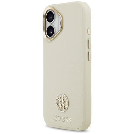 Guess Grained Strass Logo MagSafe - Hülle iPhone 17 (beige)
