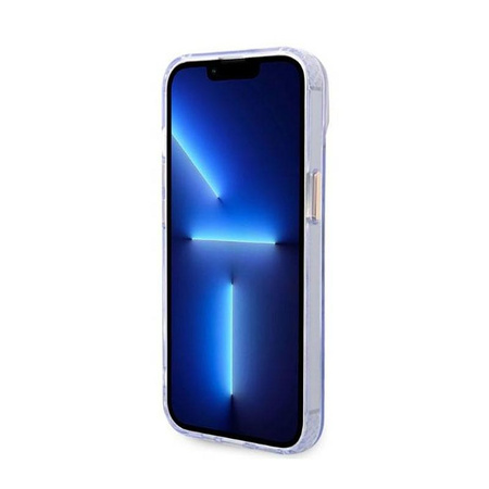 Guess Gold Outline Translucent MagSafe - pouzdro pro iPhone 14 (fialové)