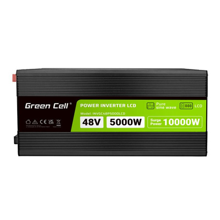 Green Cell - PowerInverter s LCD displejem 48V na 230V 5000W/10000W Měnič napětí s čistou sinusovkou