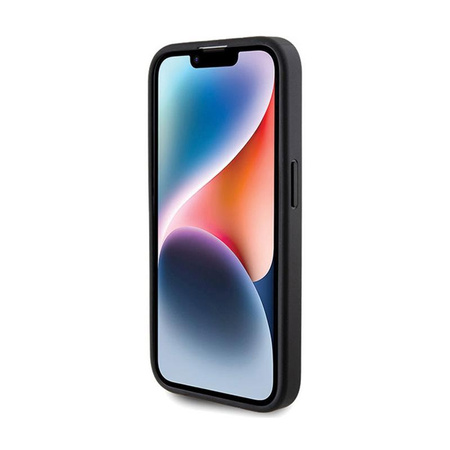 Pouzdro Guess Glitter Script Big 4G - iPhone 15 Pro Max (černé)