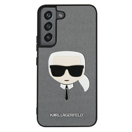 Karl Lagerfeld Saffiano Ikonik Karl`s Head - Étui pour Samsung Galaxy S22 (argent)