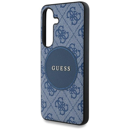 Guess 4G Round Patch Classic Logo MagSafe - Etui do Samsung Galaxy S25 (niebieski)