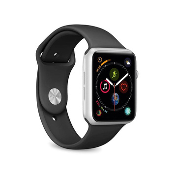 PURO ICON - Elastisches Sportarmband für Apple Watch 38/40/41 mm (S/M & M/L) (schwarz)