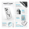 Speck Presidio Perfect-Clear MagSafe - iPhone 15 Pro Case (Clear / Chrome Finish / Serene Silver)