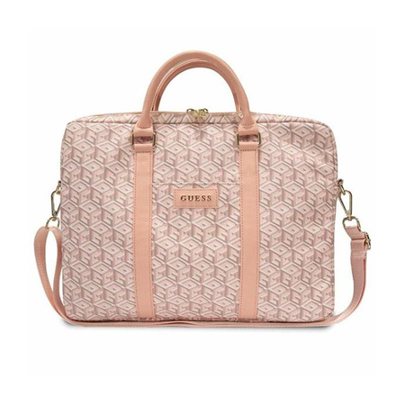 Brašna na počítač Guess GCube Stripes - 16" brašna na notebook (růžová)