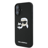 Karl Lagerfeld Silikon Doppelköpfe drucken MagSafe - iPhone 16 Plus Hülle (schwarz)
