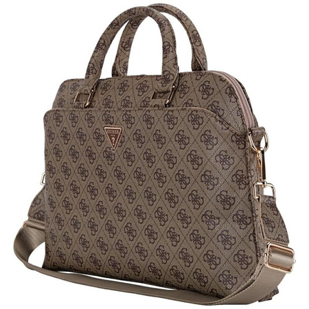 Guess 4G Zipper Pocket Triangle Logo - 15" Notebook Bag (brown)