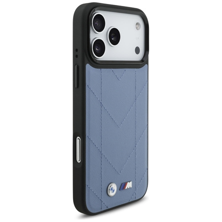 Custodia MagSafe con logo trapuntato BMW M per iPhone 17 Pro Max (blu)