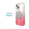 Speck Presidio Perfect-Clear + Ombre + MagSafe - iPhone 15 Plus / 14 Plus Case with MICROBAN Coating (Clear / Vintage Rose Fade)