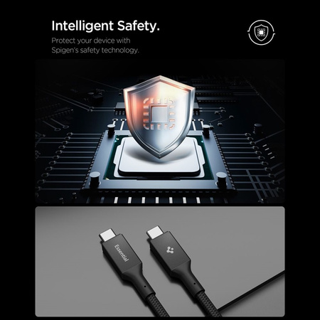 Spigen EB10010CC Essential - kabel USB-C na USB-C PD 100W 1m (černý)