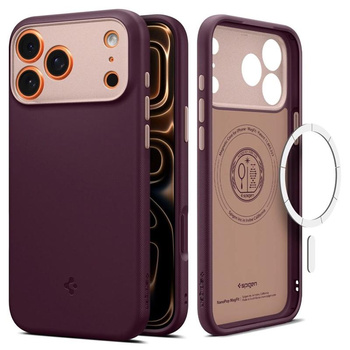ETUI DO IPHONE 17 PRO do MAGSAFE SPIGEN NANO ORYGINALNE BURGUNDOWE CASE
