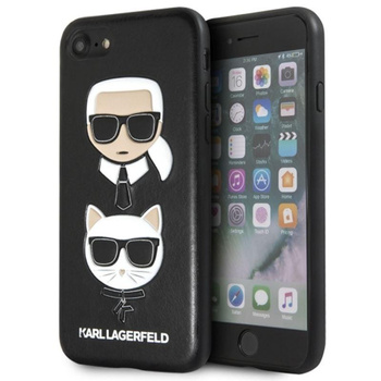 Karl Lagerfeld dombornyomott tok Karl & Choupette - iPhone SE 2020 / 8 / 7 tok (fekete)