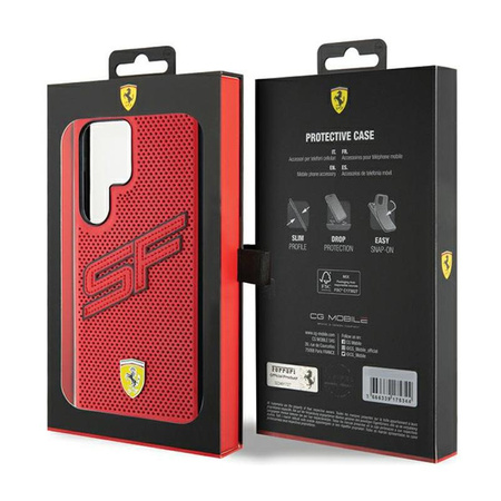 Ferrari Big SF Perforované - pouzdro pro Samsung Galaxy S24 Ultra (červené)