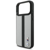 Custodia MagSafe con logo BMW M a strisce perforate per iPhone 17 Pro Max (grigio)