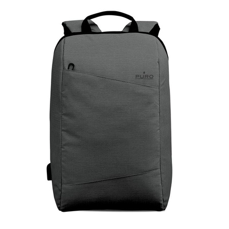 PURO Byday - Hátizsák külső USB-porttal MacBook Pro 15" / Notebook 15.6" (szürke)