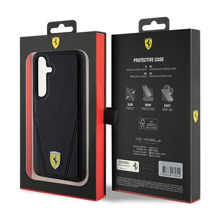 Ferrari Hot Stamp V Lines MagSafe - Samsung Galaxy S24 Case (black)