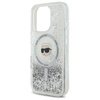 Karl Lagerfeld Liquid Glitter Karl Head MagSafe - iPhone 16 Pro Tasche (Transparent)