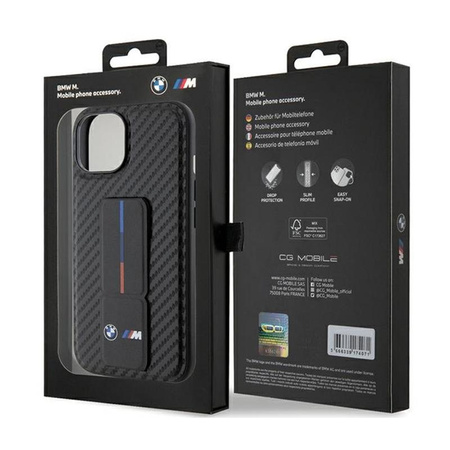 BMW Grip Stand Smooth & Carbon - iPhone 15 tok (fekete)