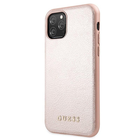 Guess Iridescent - pouzdro pro iPhone 11 Pro (růžově zlaté)