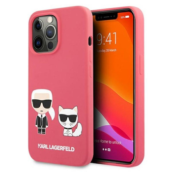 Karl Lagerfeld Silikonové pouzdro Karl & Choupette - iPhone 13 Pro (fuchsiová)