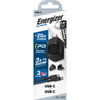 Energizer Ultimate - Multiplug EU / UK / US GaN 20W PD Netzladegerät + USB-C Kabel (Schwarz)