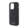 Guess Leather 4G Stamped - Étui pour iPhone 15 Pro Max (noir)