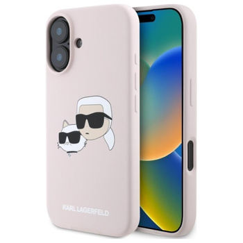 Karl Lagerfeld Silikonové pouzdro MagSafe - iPhone 16 (růžové)