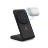 Crong MagSpot Stand - 2-in-1 Wireless Charger with MagSafe for iPhone and AirPods (Black)
