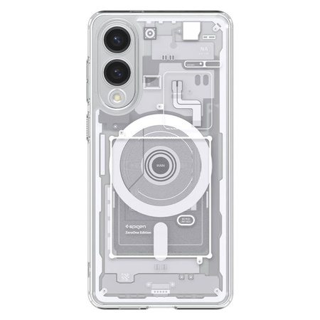 Spigen Ultra Hybrid MagSafe - étui pour Samsung Galaxy S25 Edge (Zero One White)