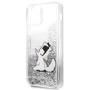Karl Lagerfeld Liquid Glitter Choupette Fun - iPhone 12 / iPhone 12 Pro Tasche (silber)