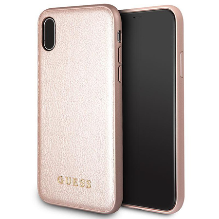 Guess Iridescent - Coque iPhone Xs / X (or rose)
