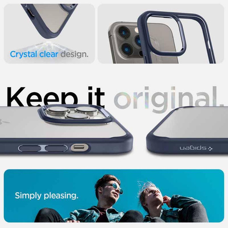 Spigen Ultra Hybrid - Coque pour iPhone 14 Pro (Bleu marine)