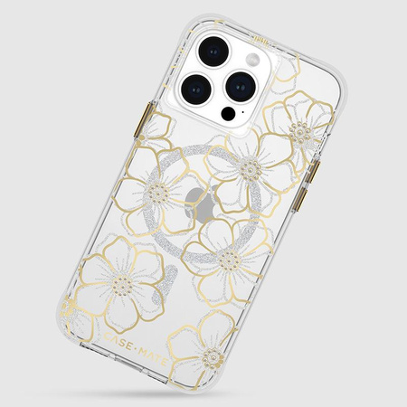 Case-Mate Floral Gems MagSafe - iPhone 15 Pro Max Hülle (Gold)